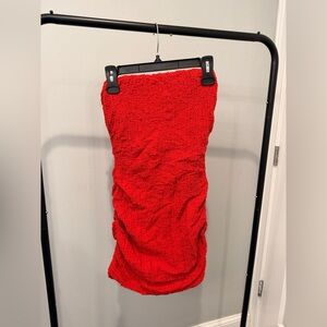 Hazel Boutique Mini Red Strapless Dress